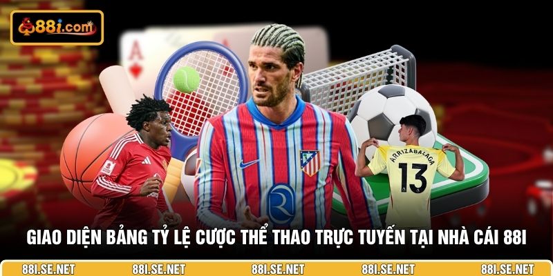 Giao diện bảng tỷ lệ cược thể thao trực tuyến tại nhà cái 88I